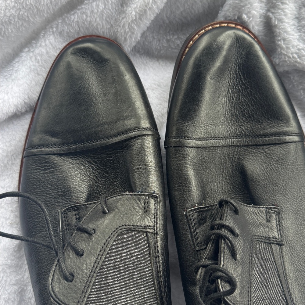Ben Sherman Men's Black Leather Dress Shoes - Picture 3 of 9
